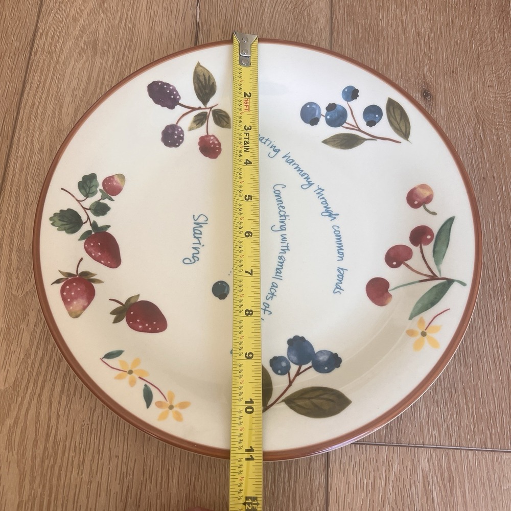 Longaberger Pottery Berry Serving Plate Thoughtful Words Verse 11 1/4" Ceramic - Picture 6 of 6